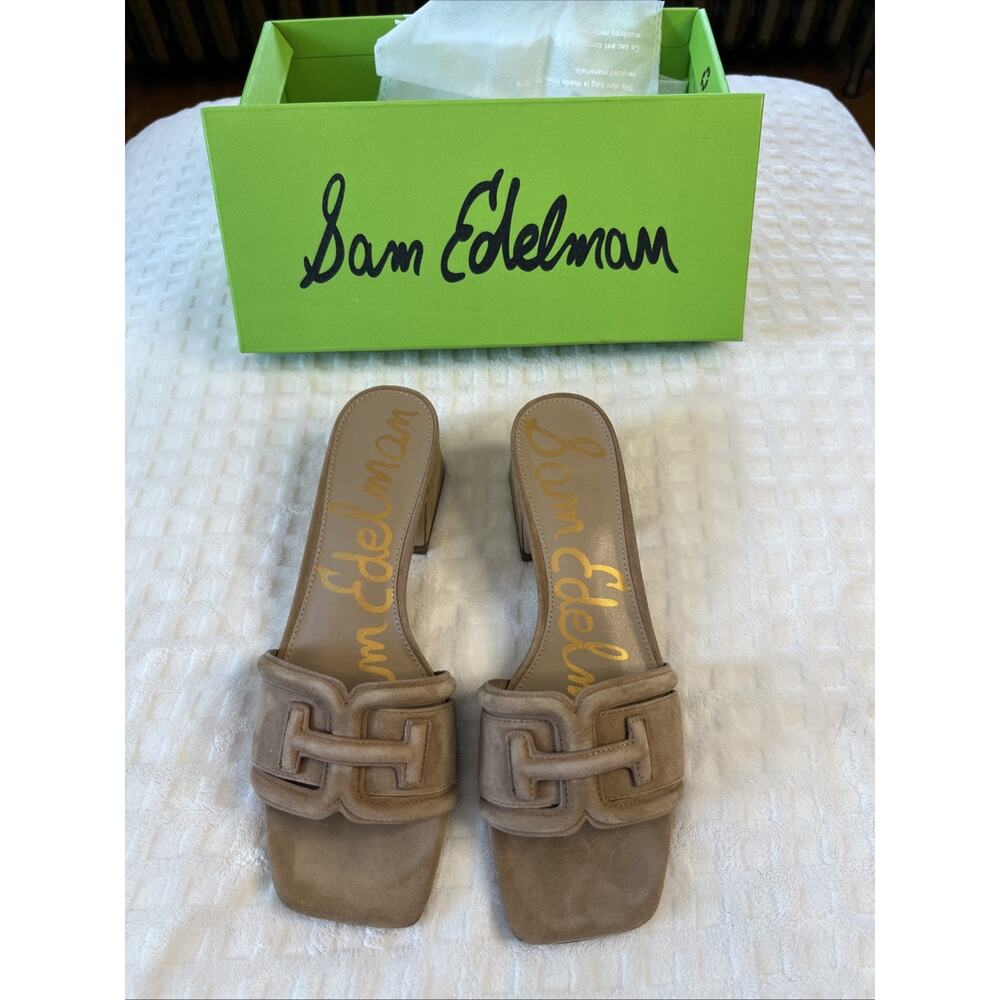 Sam Edelman Taupe Suede Slide Heels